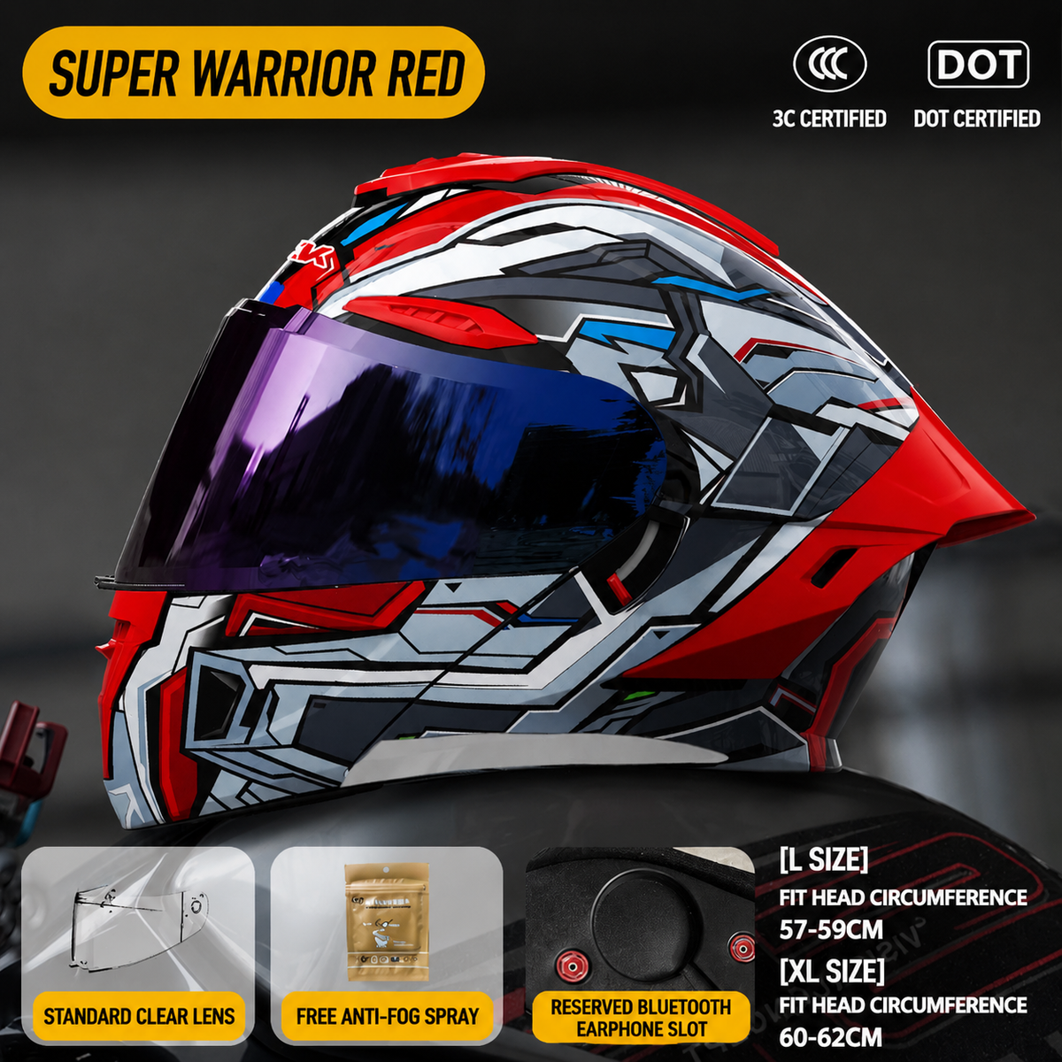 Suoer Warrior Flip Up Motorcycle Helmet-H30