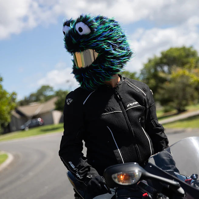 Motorcycle Helmet Cover - Black, Blue And Green