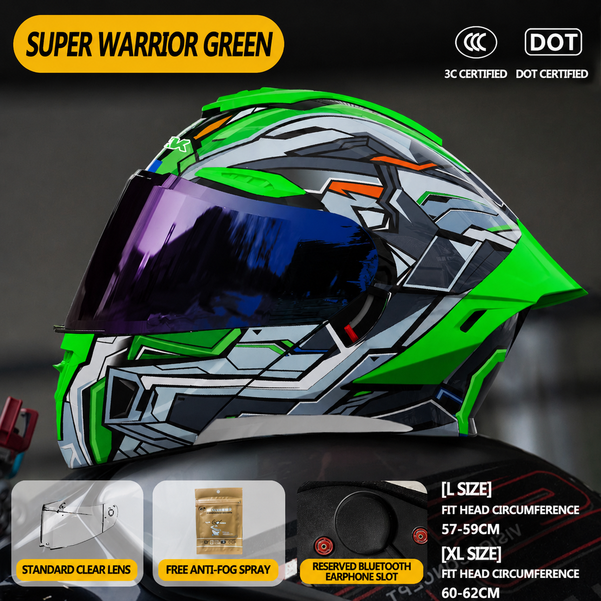 Suoer Warrior Flip Up Motorcycle Helmet-H30