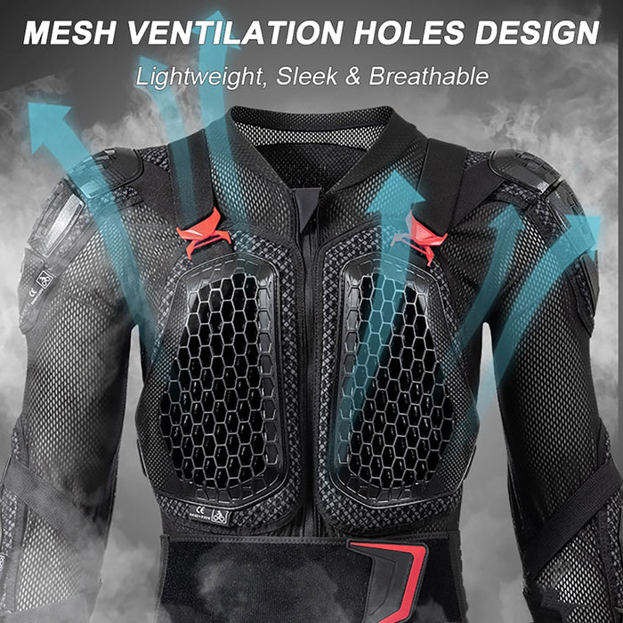 CE-Certified Motorcycle Body Armor – Full Chest & Back Protection (Plus Size)-A01