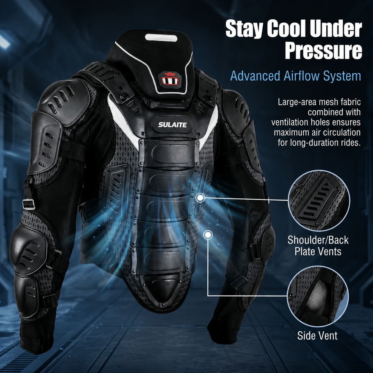 Motorcycle riding suit with neck protection-A12