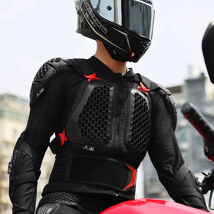 CE-Certified Motorcycle Body Armor – Full Chest & Back Protection (Plus Size)-A01
