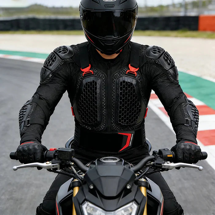 CE-Certified Motorcycle Body Armor – Full Chest & Back Protection (Plus Size)-A01