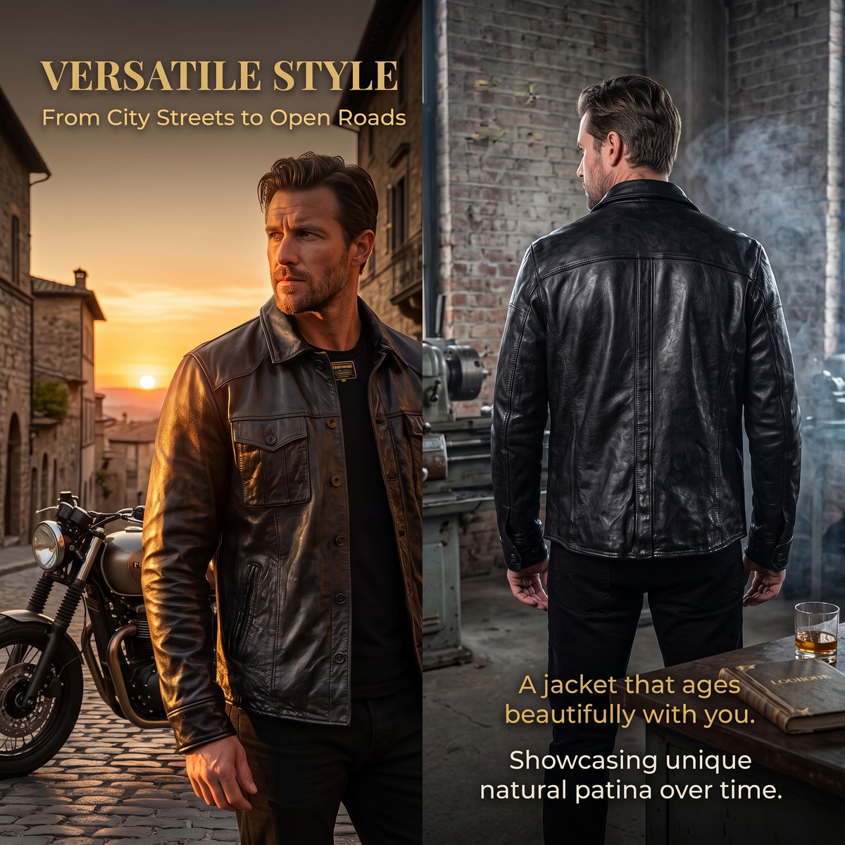 Luxury Vintage Casual Genuine Leather Jacket - J25