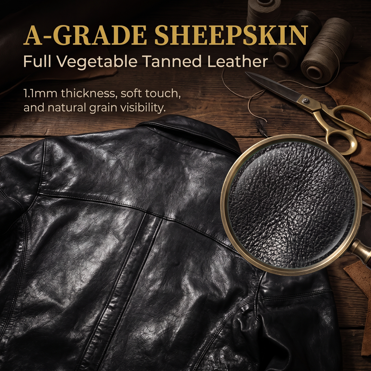 Luxury Vintage Casual Genuine Leather Jacket - J25